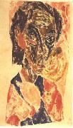 Ernst Ludwig Kirchner Head of a sick man - Selfportrait oil